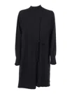 Kangra Cashmere Asymmetric Tie Dress In Black