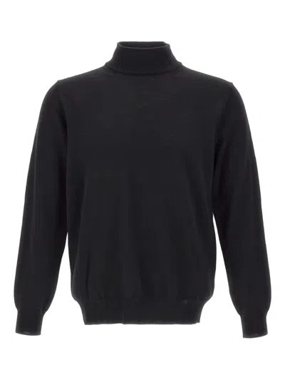 Kangra Cashmere Mock-neck Ribbed-cuff Sweater In Black
