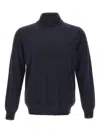 Kangra Cashmere Mock-neck Ribbed-cuff Sweater In Blue