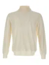 Kangra Cashmere Mock-neck Ribbed-cuff Sweater In White