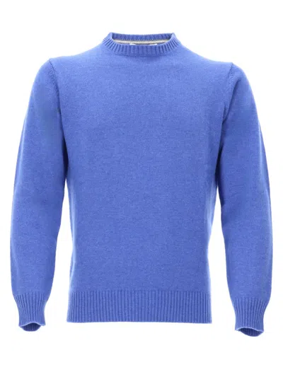 Kangra Cashmere Multicolour Cashmere Sweater For Men In Blue