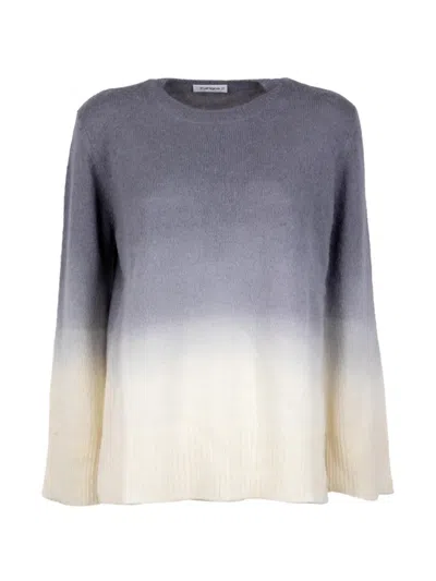 Kangra Cashmere Ombré-effect Crew-neck Sweater In Gray