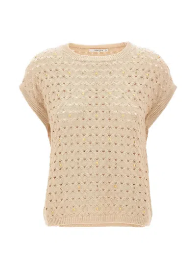 Kangra Cashmere Openwork Stud-embellished Sweater In Neutral