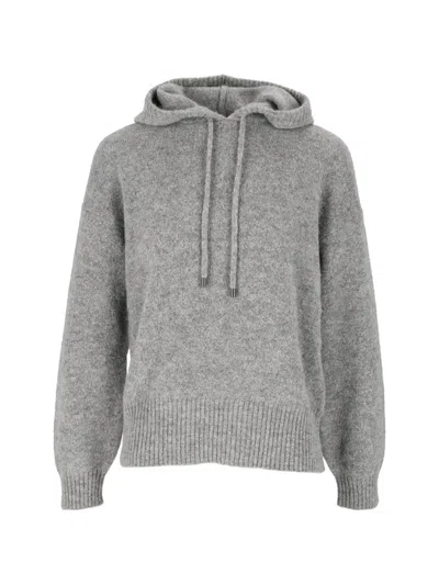 Kangra Cashmere Oversized Hooded Swe Atshirt In Gray