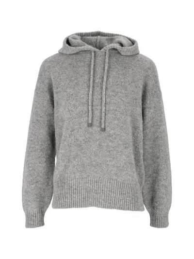 Kangra Cashmere Oversized Hooded Swe Atshirt In Gray