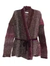 Kangra Cashmere Patterned-intarsia Belted Cardigan In Brown