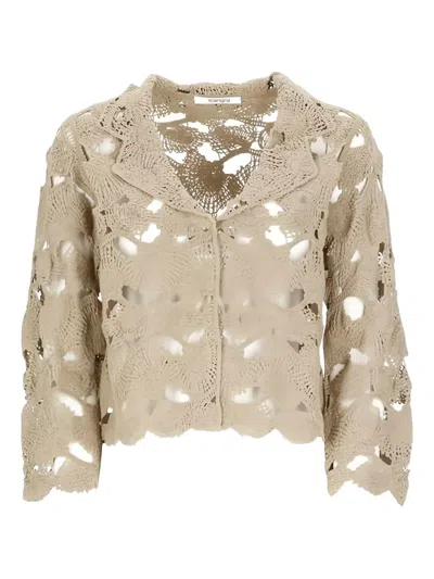 KANGRA CASHMERE PERFORATED CARDIGAN