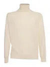 Kangra Cashmere Plain Knitted Turtleneck Sweater In White