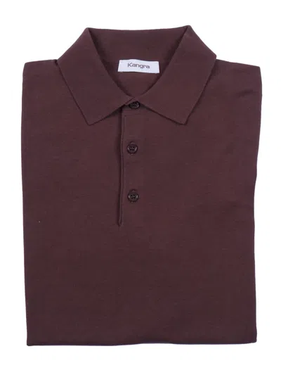 Kangra Cashmere Polo Con Bottoni Rasata Calata In Brown