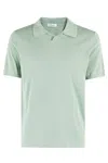 Kangra Cashmere Polo Maglia Collo Skipper Cotone 1filo In Verdino