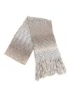 KANGRA CASHMERE PRINTED EFFECT FRINGED SCARF