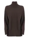 Kangra Cashmere Raglan-sleeve Turtleneck Sweater In Brown