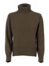 Kangra Cashmere Regular Fit Cashmere-wool Blend Turtleneck Sweater In Green