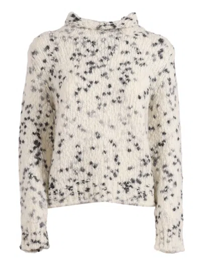 Kangra Cashmere Regular Fit Turtleneck With Buttoned Effect In White