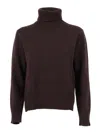 Kangra Cashmere Regular Fit Turtleneck With Dropped Hem In Brown