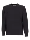 Kangra Cashmere Reverse Corncob Stitch Crewneck Sweater In Black
