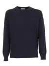 Kangra Cashmere Reverse Corncob Stitch Crewneck Sweater In Black