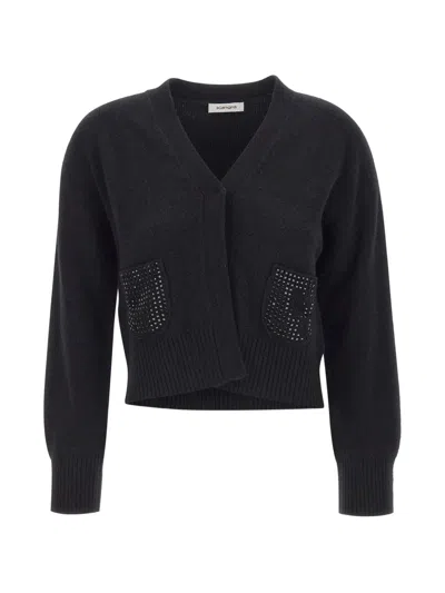 Kangra Cashmere Rhinestone-embellished Cardigan In Black