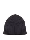 Kangra Cashmere Ribbed Beanie Hat In Black