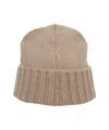 Kangra Cashmere Ribbed Cashmere Beanie With Aesthetic In Brown