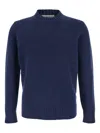 Kangra Cashmere Blue Crewneck Sweater In Wool Man In Blue