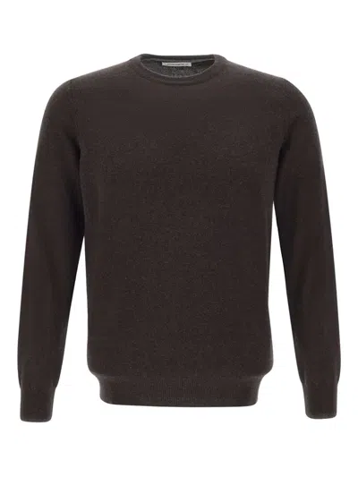 Kangra Cashmere Ribbed Crew-neck Sweater In Brown