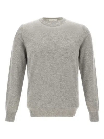 Kangra Cashmere Ribbed Crew-neck Sweater In Gray