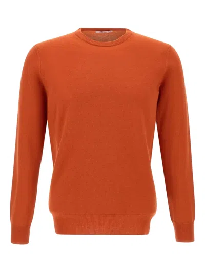 Kangra Cashmere Ribbed Crew-neck Sweater In Orange