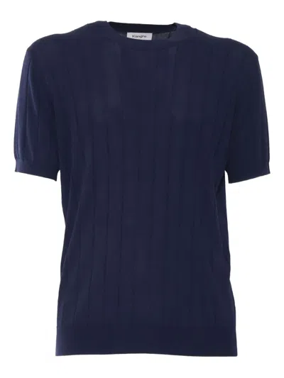KANGRA CASHMERE RIBBED CREW-NECK T-SHIRT