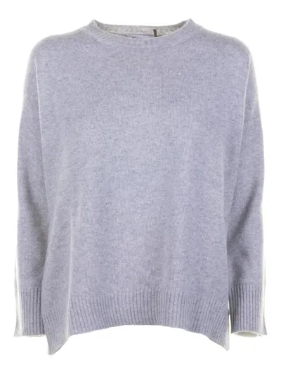 Kangra Cashmere Ribbed Crewneck Sweater In Purple