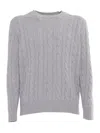 Kangra Cashmere Ribbed Crewneck Sweater In White