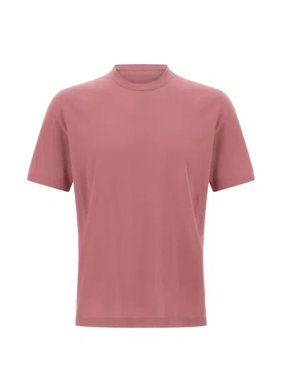 Kangra Cashmere Ribbed Crew-neck T-shirt In Pink
