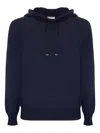 Kangra Cashmere Ribbed-hem Hoodie In Blue