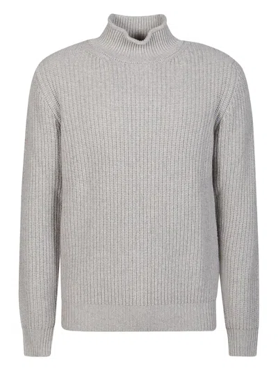 KANGRA CASHMERE RIBBED HIGH-NECK SWEATER