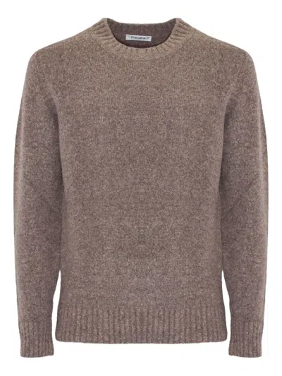 Kangra Cashmere Ribbed-trim Crew-neck Sweater In Brown
