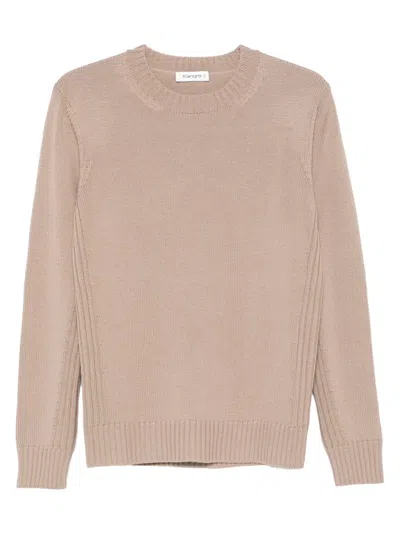 Kangra Cashmere Ribbed-trim Crew-neck Sweater In Brown