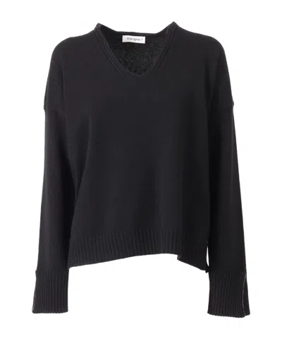 KANGRA CASHMERE RIBBED-TRIMS PULLOVER