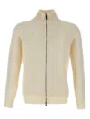 Kangra Cashmere Ribbed Zip-front Cardigan In Neutral