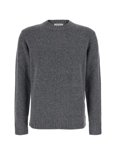 Kangra Cashmere Kangra Wool-blend Crew Neck Sweater In Gray