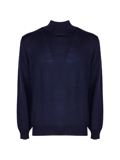 Kangra Cashmere Ribbed-trim Turtleneck Sweater In Blue