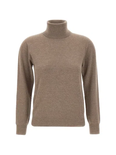 Kangra Cashmere Ribbed-trim Turtleneck Sweater In Brown