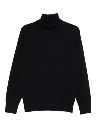 Kangra Cashmere Roll-neck Long-sleeved Sweater In Blue