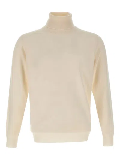 Kangra Cashmere Roll-neck Ribbed-edge Sweater In Neutral