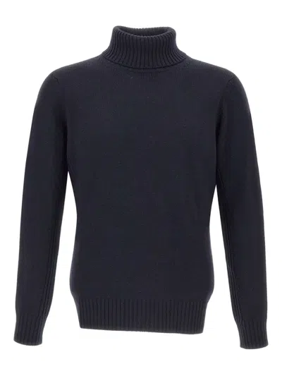 Kangra Cashmere Roll-neck Ribbed-trim Sweater In Blue