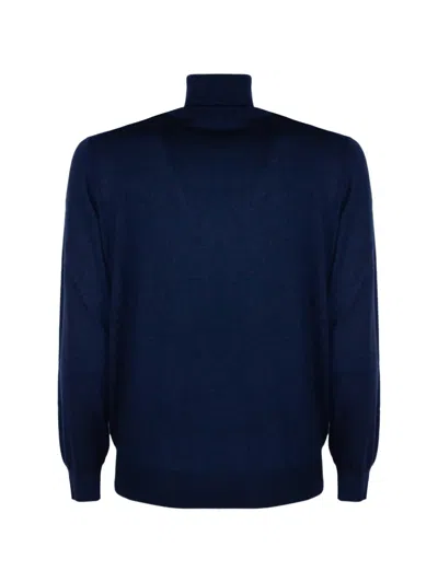Kangra Cashmere Roll-neck Knitted Sweater In Blue