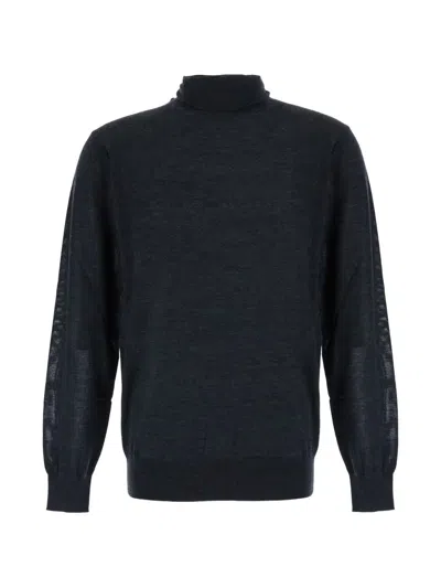 Kangra Cashmere Roll-neck Merino Wool Sweater In Gray