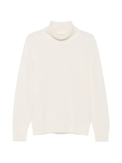 Kangra Cashmere Roll-neck Ribbed-trim Sweater In White