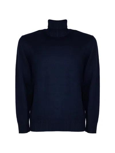 Kangra Cashmere Roll-neck Stockinette-stitch Sweater In Blue