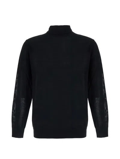 Kangra Cashmere Roll-neck Wool Sweater In Black