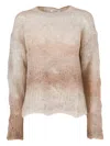Kangra Cashmere Round-neck Faded Effect Sweater In Neutral